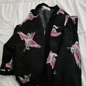 GRAPHIC PRINT BOHO DUSTER KIMONO TOP